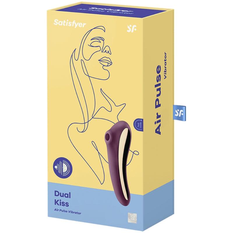 SATISFYER VIBRADOR DUAL KISS AIR PULSE VINHO TINTO