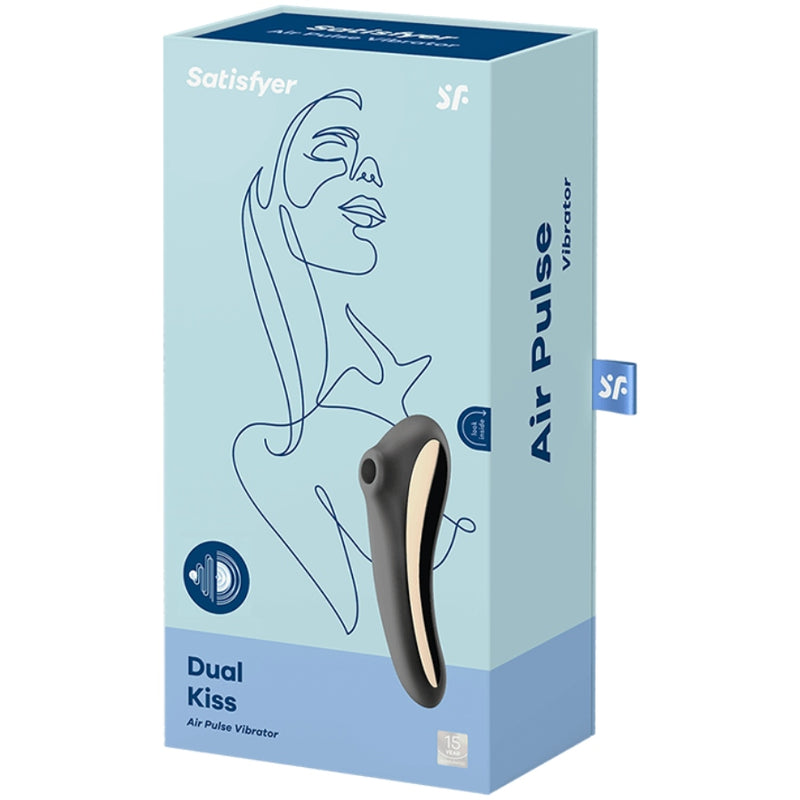 SATISFYER VIBRADOR DE PULSO DE AR DUAL KISS PRETO