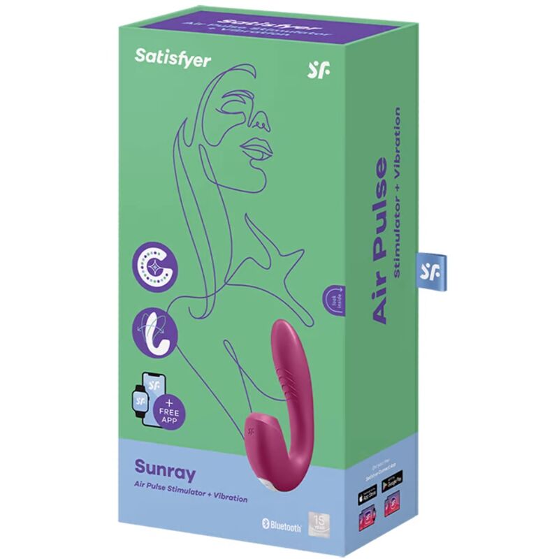 SATISFYER APLICATIVO ESTIMULADOR E VIBRADOR SUNRAY VERMELHO