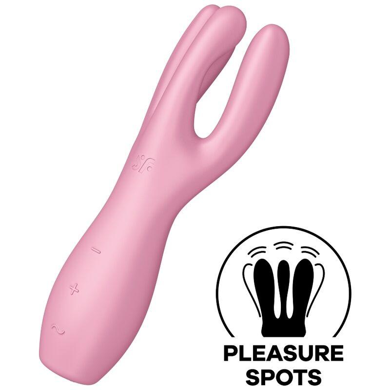 SATISFYER VIBRADOR THREESOME 3 ROSA