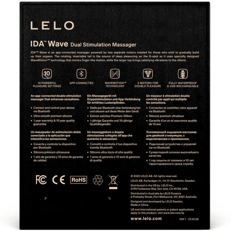 LELO IDA WAVE MASSAGEIRO PARA CASAIS PRETO