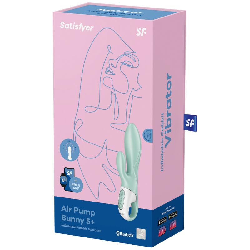 SATISFYER AIR PUMP BUNNY 5 APLICATIVO VIBRADOR DE COELHO INFLVEL VERDE