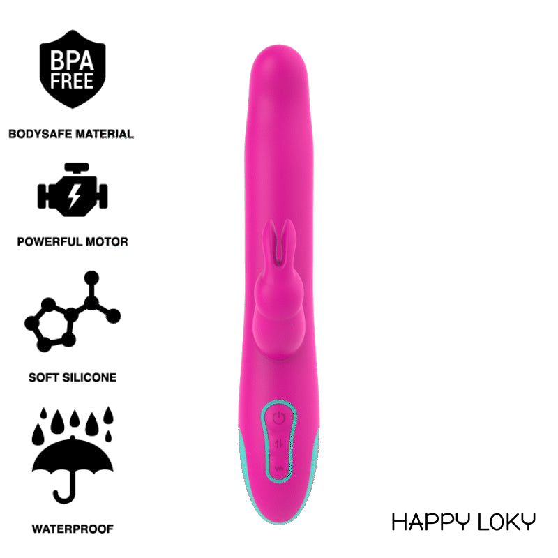 HAPPY LOKY PLUTO COELHO VIBRADOR E ROTADOR RELoGIO COM TECNOLOGIA SEM FIO COMPATiVEL