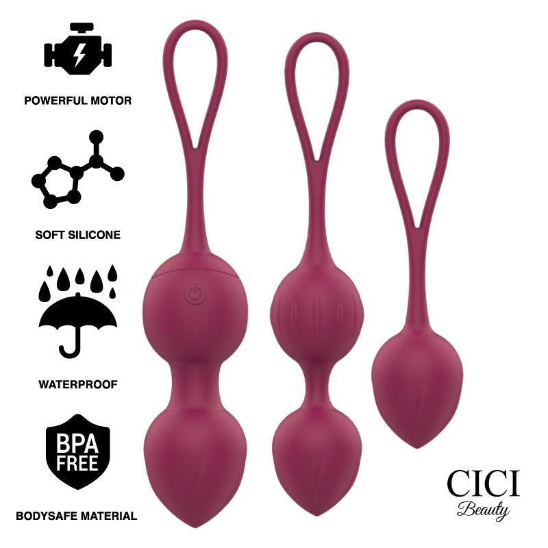 CICI BEAUTY CONTROLE REMOTO PREMIUM SILICONE 3 VIBRANTES KEGEL BEADS