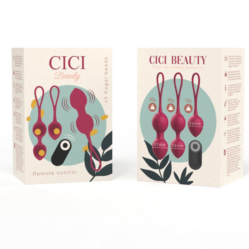 CICI BEAUTY CONTROLE REMOTO PREMIUM SILICONE 3 VIBRANTES KEGEL BEADS