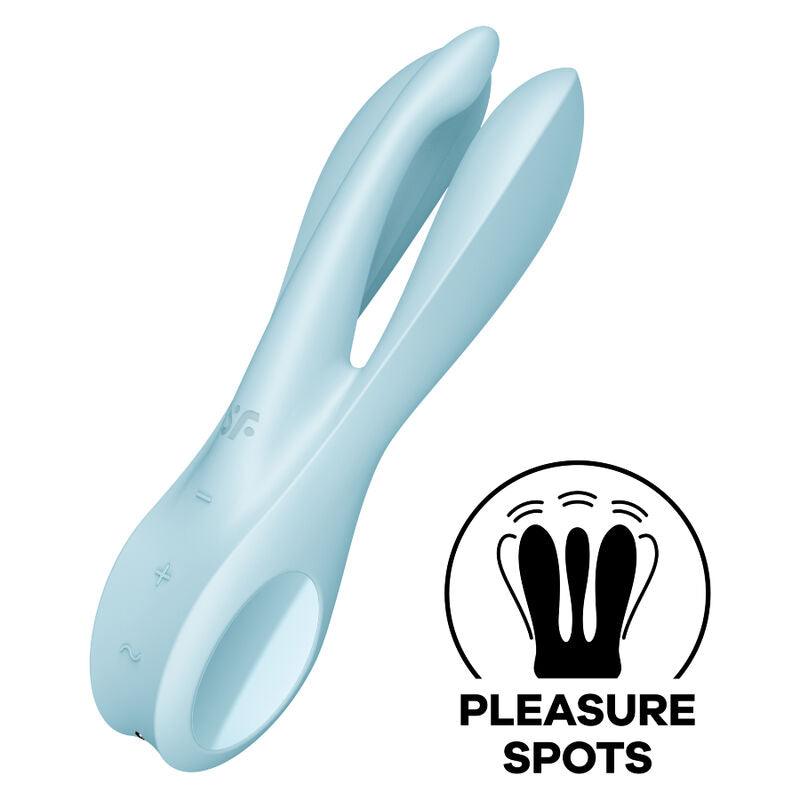 SATISFYER VIBRADOR THREESOME 1 AZUL