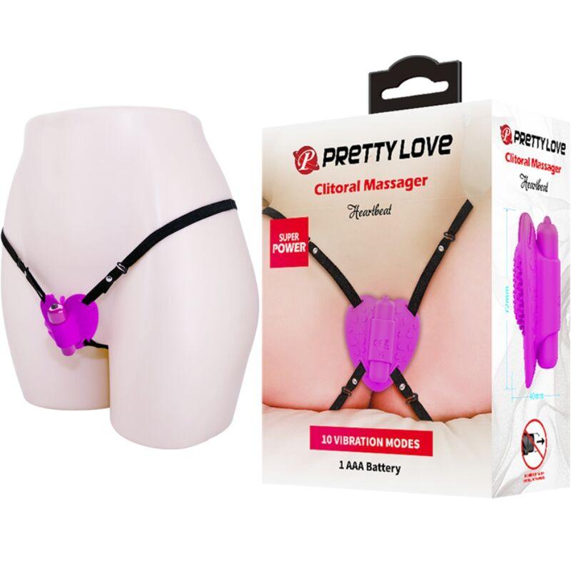 PRETTY LOVE HEARTBEAT CLITORIS MASSAGER 10 MODOS DE VIBRAO ROXO