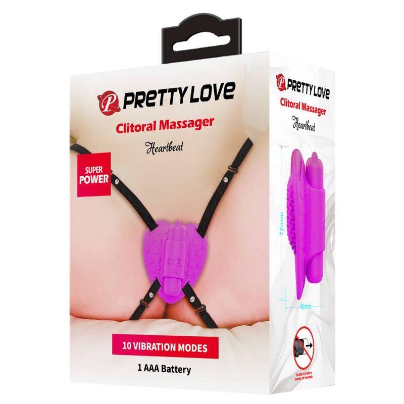 PRETTY LOVE HEARTBEAT CLITORIS MASSAGER 10 MODOS DE VIBRAO ROXO