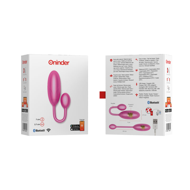 ONINDER OVO VIBRAToRIO DENVER ROSA 7 X 27 CM APLICATIVO GRATUITO