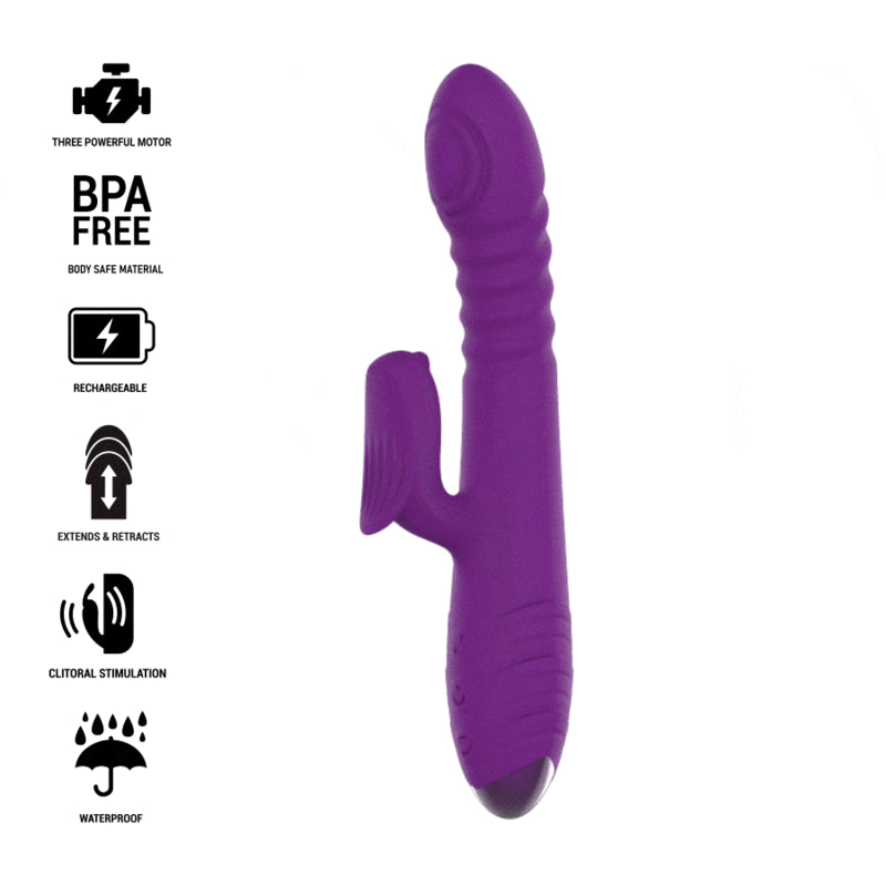 INTENSO VIBRADOR RECARREGaVEL MULTIFUNCaO IGGY PARA CIMA E PARA BAIXO COM ESTIMULADOR CLIToRICO ROXO