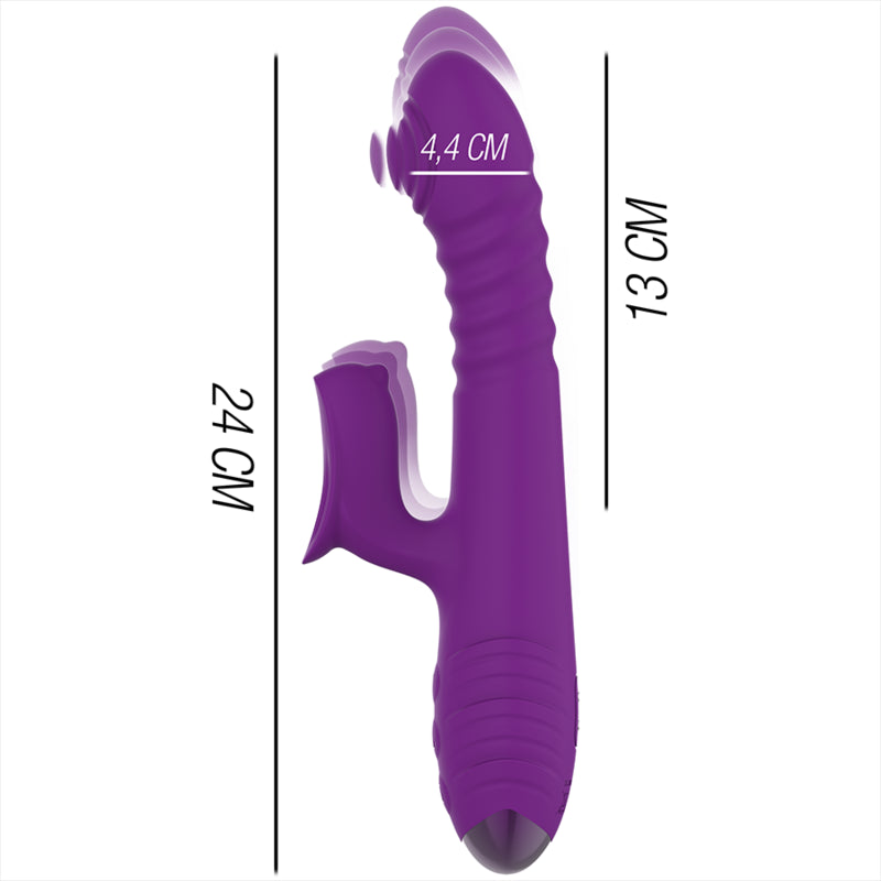 INTENSO VIBRADOR RECARREGaVEL MULTIFUNCaO IGGY PARA CIMA E PARA BAIXO COM ESTIMULADOR CLIToRICO ROXO