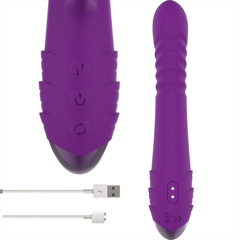 INTENSO VIBRADOR RECARREGaVEL MULTIFUNCaO IGGY PARA CIMA E PARA BAIXO COM ESTIMULADOR CLIToRICO ROXO