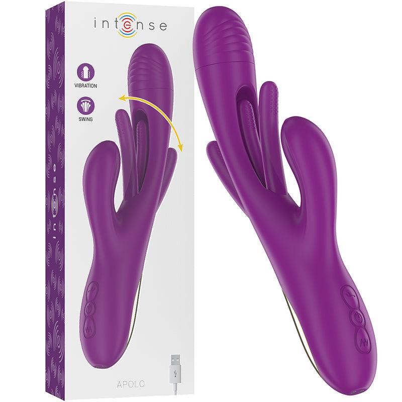 INTENSE APOLO VIBRADOR MULTIFUNCaO RECARREGaVEL 7 VIBRACoES COM LiNGUA OSCILANTE ROXA