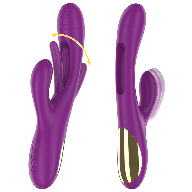 INTENSE APOLO VIBRADOR MULTIFUNCaO RECARREGaVEL 7 VIBRACoES COM LiNGUA OSCILANTE ROXA