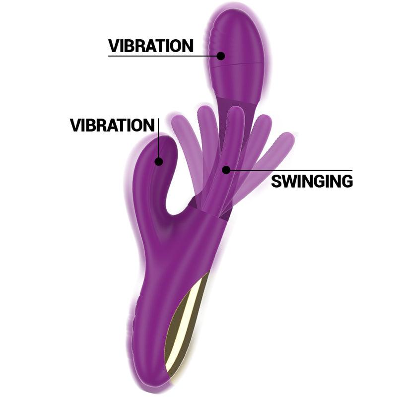 INTENSE APOLO VIBRADOR MULTIFUNCaO RECARREGaVEL 7 VIBRACoES COM LiNGUA OSCILANTE ROXA