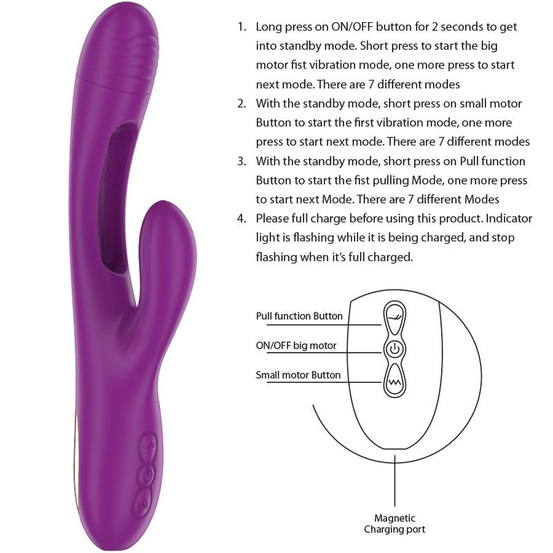 INTENSE APOLO VIBRADOR MULTIFUNCaO RECARREGaVEL 7 VIBRACoES COM LiNGUA OSCILANTE ROXA