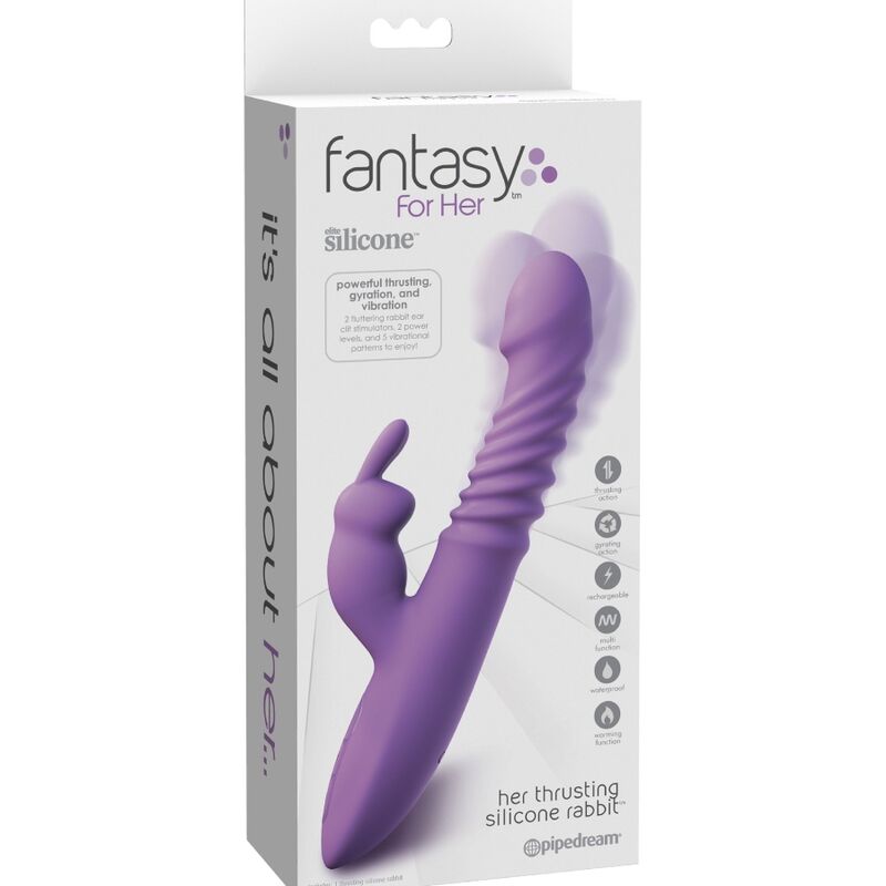 FANTASY FOR HER ESTIMULADOR DE CLIToRIS DE COELHO COM OSCILACaO DE FUNCaO DE CALOR E VIBRACaO VIOLETA