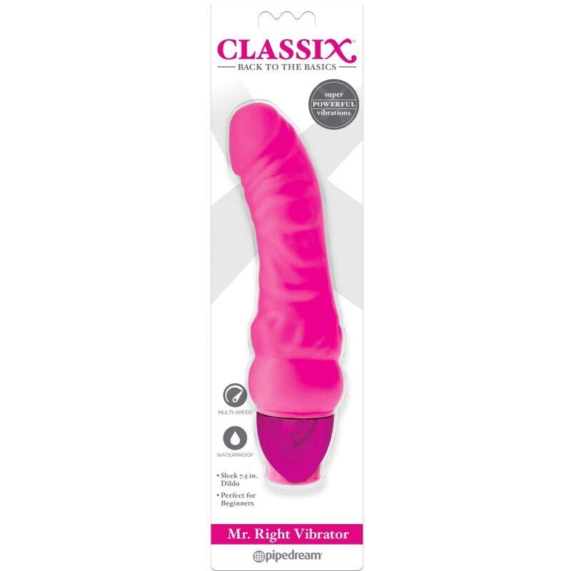 CLASSIX DILDO VIBRANTE MR RIGHT MULTI VELOCIDADE 155 CM ROSA