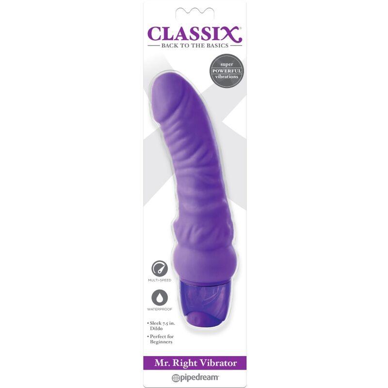 CLASSIX DILDO VIBRANTE MR RIGHT MULTI VELOCIDADE 155 CM ROXO