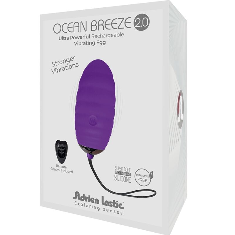 ADRIEN LASTIC OCEAN BREEZE 20 OVO VIBRANTE RECARREGaVEL CONTROLE REMOTO VIOLETA