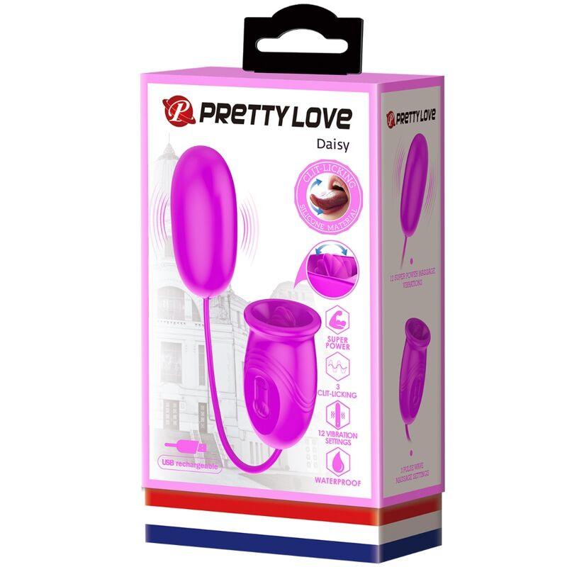 PRETTY LOVE VIBRADOR RECARREGVEL DAISY DUAL EGG ROXO