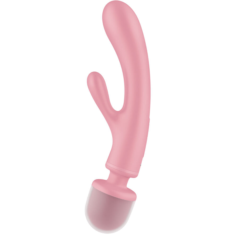 SATISFYER TRIPLE LOVER RABBIT VIBRADOR MASSAGER ROSA