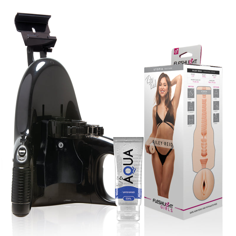 FLESHLIGHT VAGINA RILEY REID UTOPIA LANCAMENTO UNIVERSAL LUBRIFICANTE AQUA QUALITY 50 ML