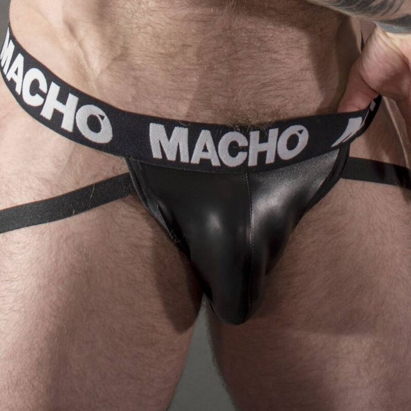 MACHO MX25NC JOCK COURO PRETO S