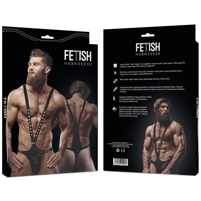 FETISH SUBMISSIVE ATTITUDE ARNeS DE COURO ECO EM FORMA DE V PARA HOMEM