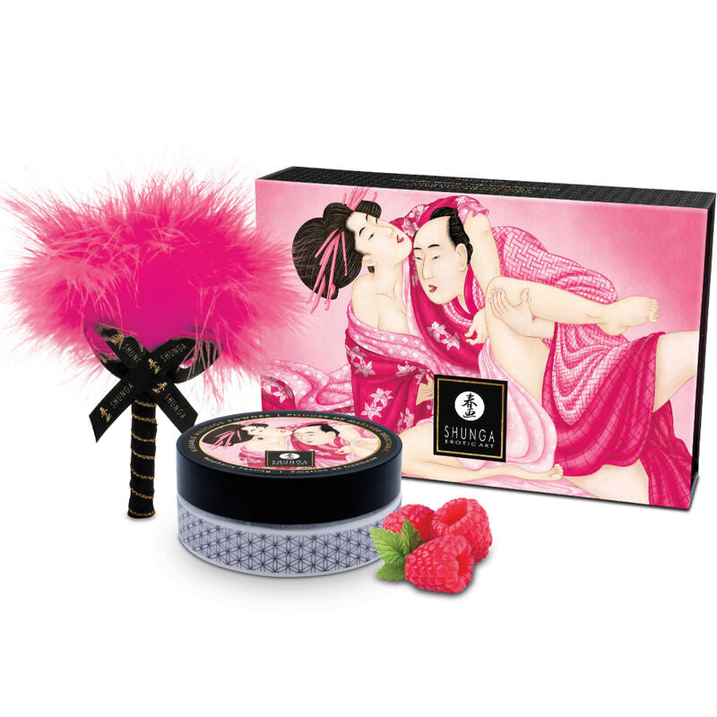 SHUNGA KIT DE Po DE MASSAGEM COMESTiVEL FRAMBOESA