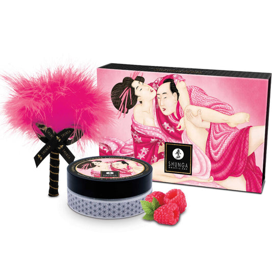 SHUNGA KIT DE Po DE MASSAGEM COMESTiVEL FRAMBOESA