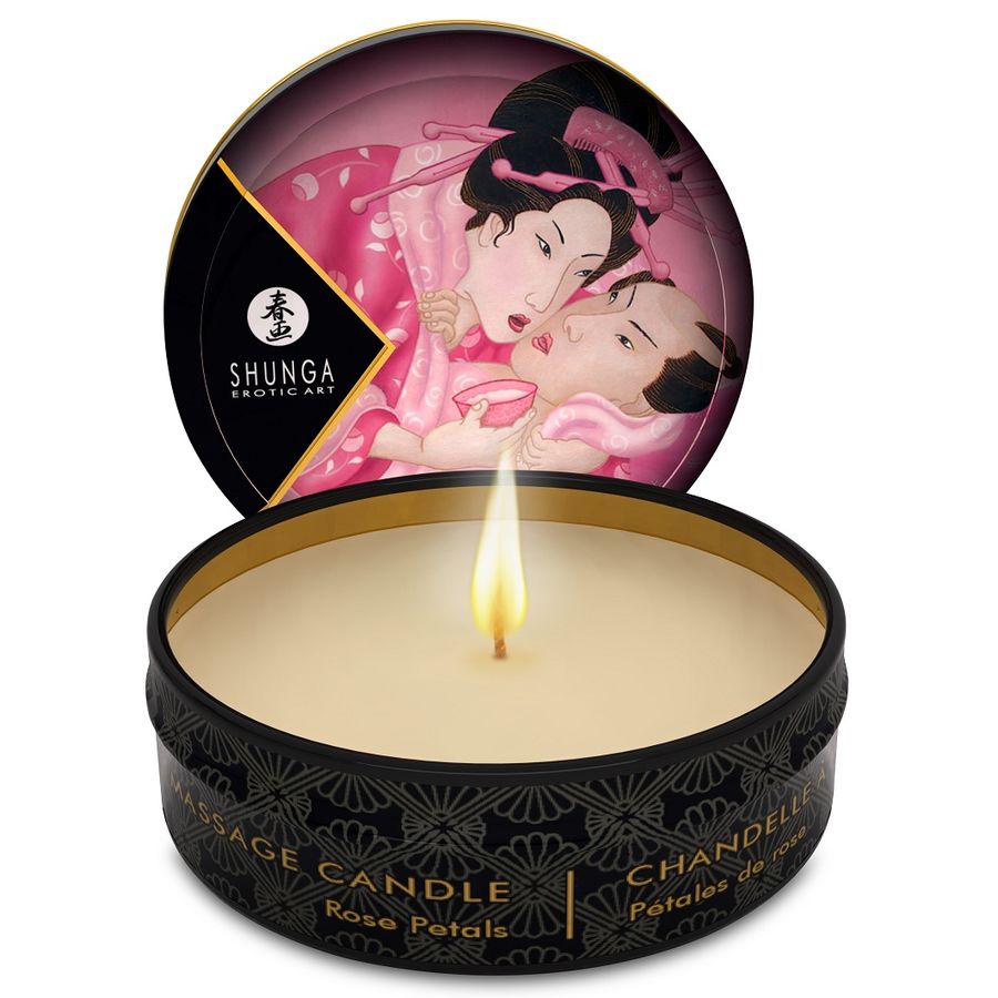 SHUNGA MINI CARESS BY CANDELIGHT ROSES VELA DE MASSAGEM 30 ML