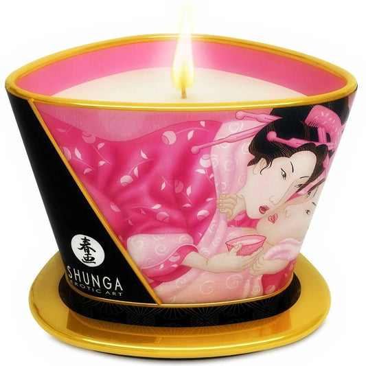 SHUNGA MINI CARESS BY CANDELIGHT VELA DE MASSAGEM AFRODISiACA ROSAS 170 ML