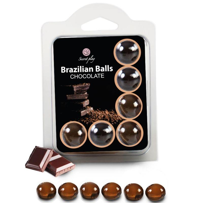 SECRETPLAY CONJUNTO 6 BOLAS BRASILEIRAS DE CHOCOLATE