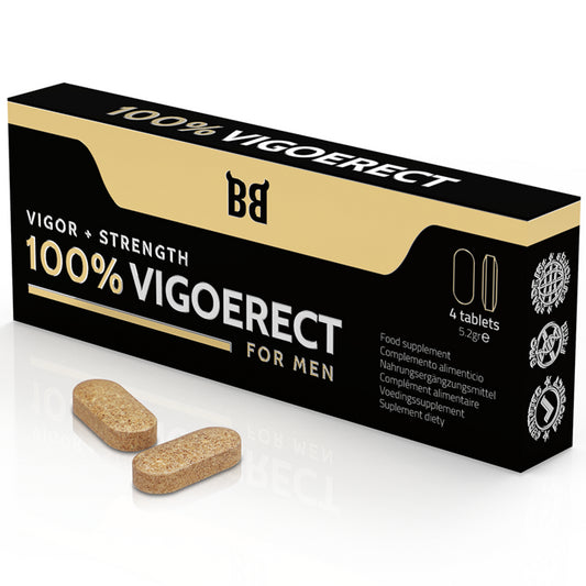 BLACK BULL 100 VIGOERECT VIGOR FORCA PARA HOMENS 4 COMPRIMIDOS