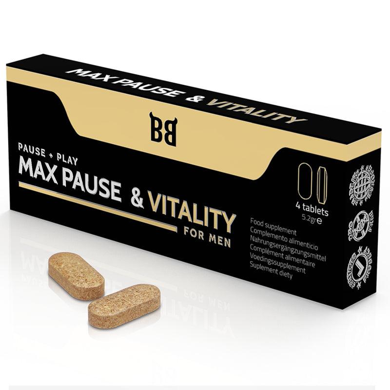 BLACK BULL MAX PAUSE E RETARDANTE DE VITALIDADE PARA HOMENS 4 CaPSULAS