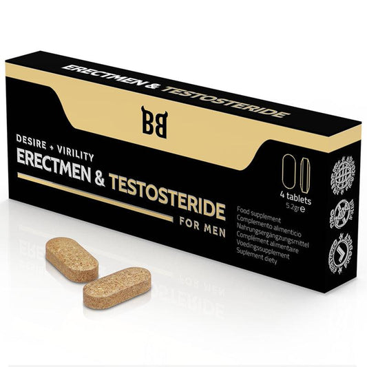 BLACK BULL ERECTMEN PODER DE TESTOSTERIDA E TESTOSTERONA PARA HOMENS 4 CaPSULAS