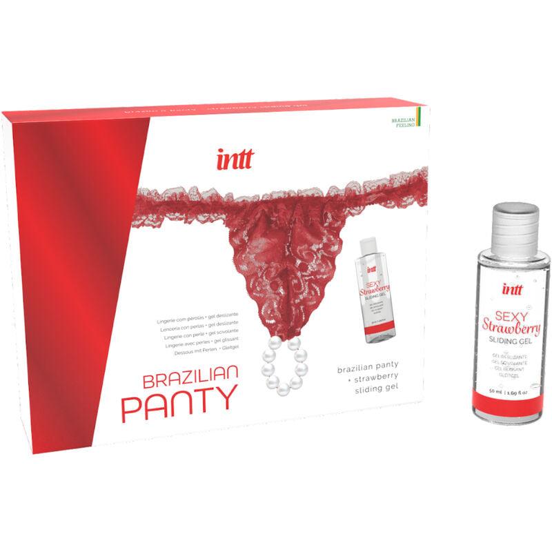 INTT RELEASES CALCA VERMELHA BRASILEIRA COM PeROLAS E GEL LUBRIFICANTE 50 ML