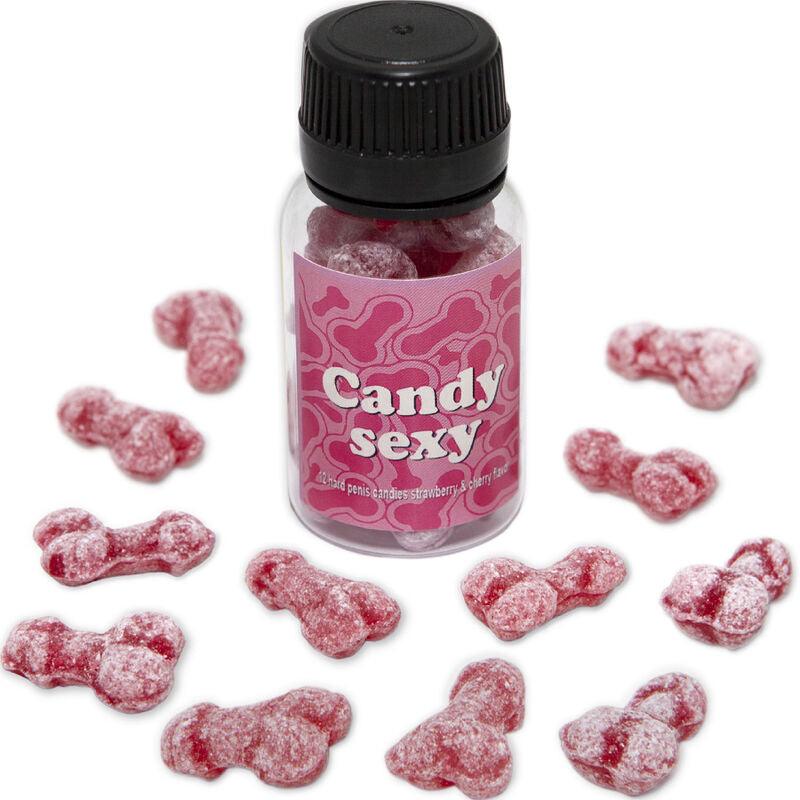 DIABLO PICANTE FRASCO CANDY SEXY COM 12 GOMAS SABOR MORANGO CEREJA