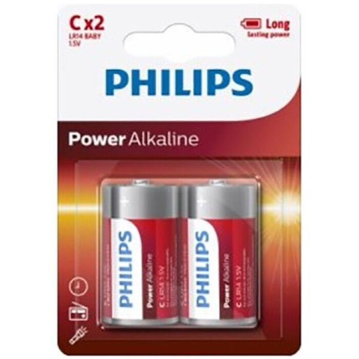 PHILIPS POWER ALKALINE PILA C LR14 BLISTER 2