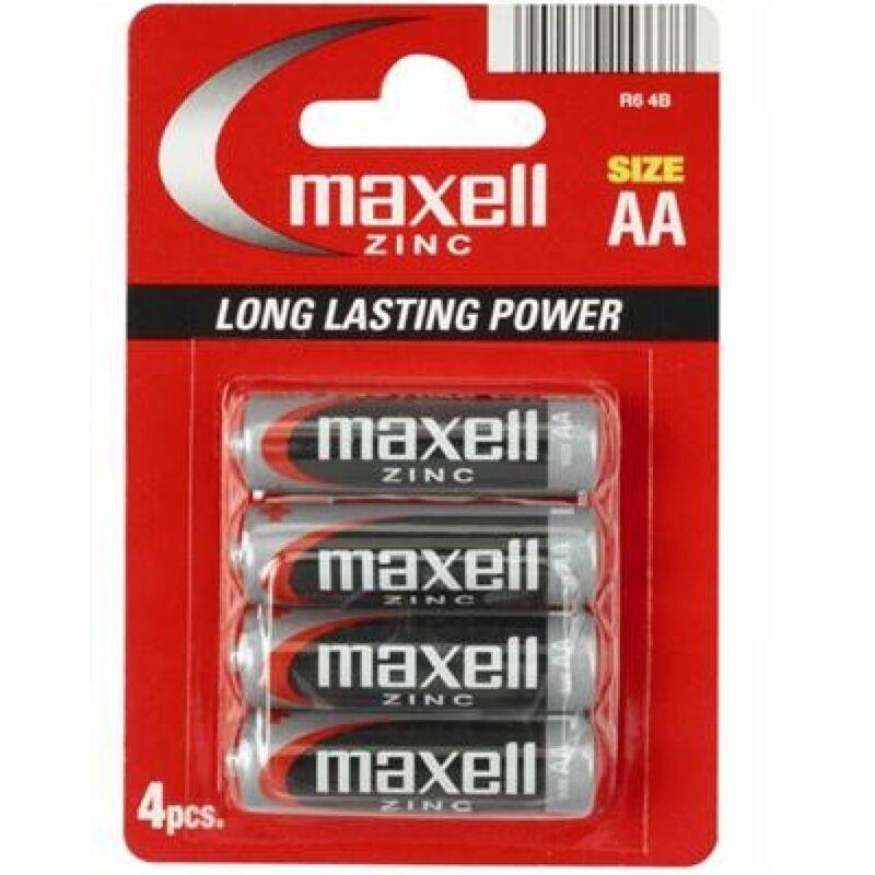 MAXELL PILA SALINA MANGANESO AA R6 4 UNIDADES