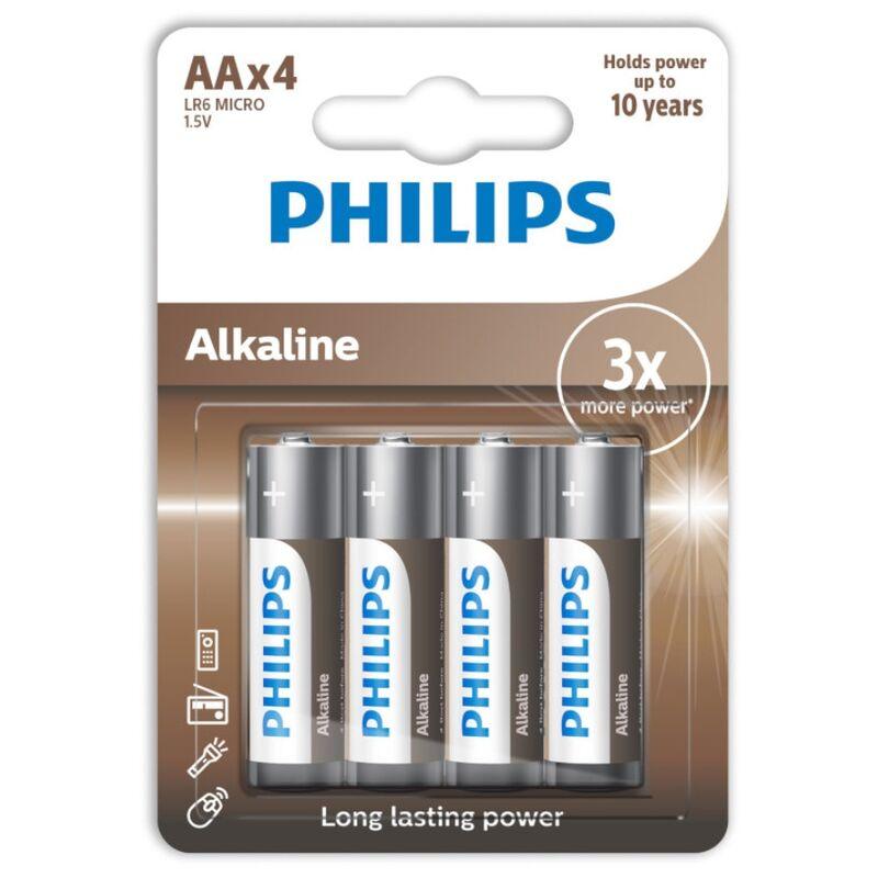 PHILIPS PILHAS ALCALINAS AA LR6 PACK 4