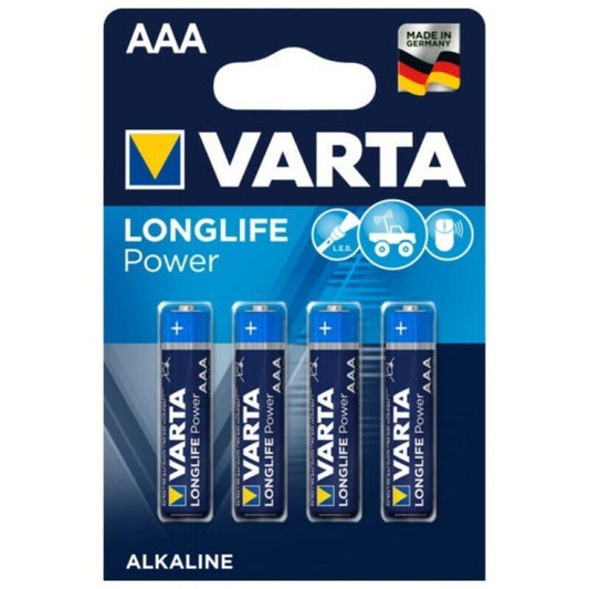 VARTA BATERIA ALCALINA DE POTeNCIA LONGLIFE AAA LR03 4 UNIDADE