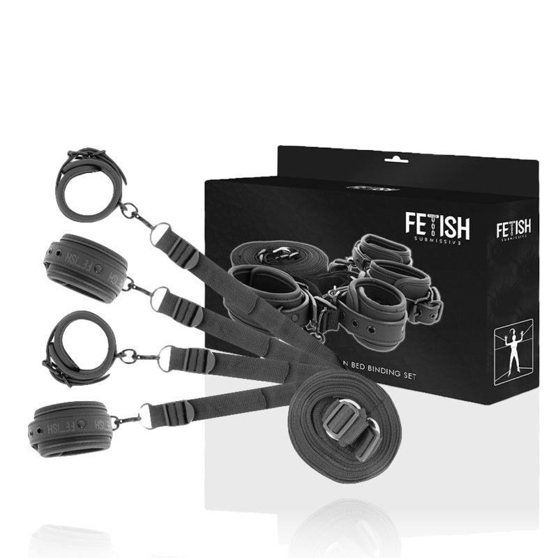 FETISH SUBMISSIVE CONJUNTO DE ALGEMAS E GRAVATAS COM FORRO DE NOPRENE