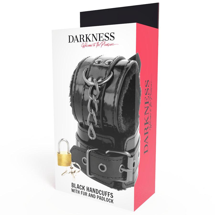 DARKNESS ALGEMAS DE COURO AJUSTVEIS PRETAS COM CADEADO