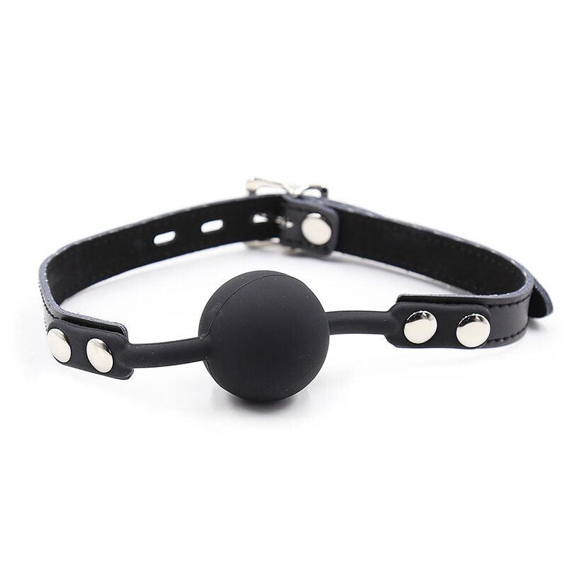 OHMAMA FETISH SILICONE BALL GAG COM CINTO DE COURO