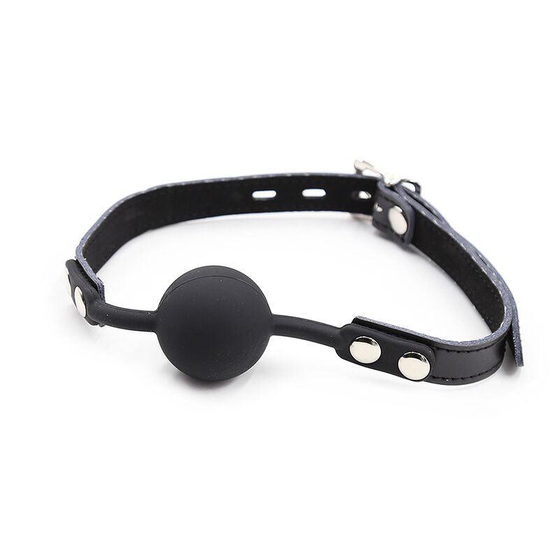 OHMAMA FETISH SILICONE BALL GAG COM CINTO DE COURO