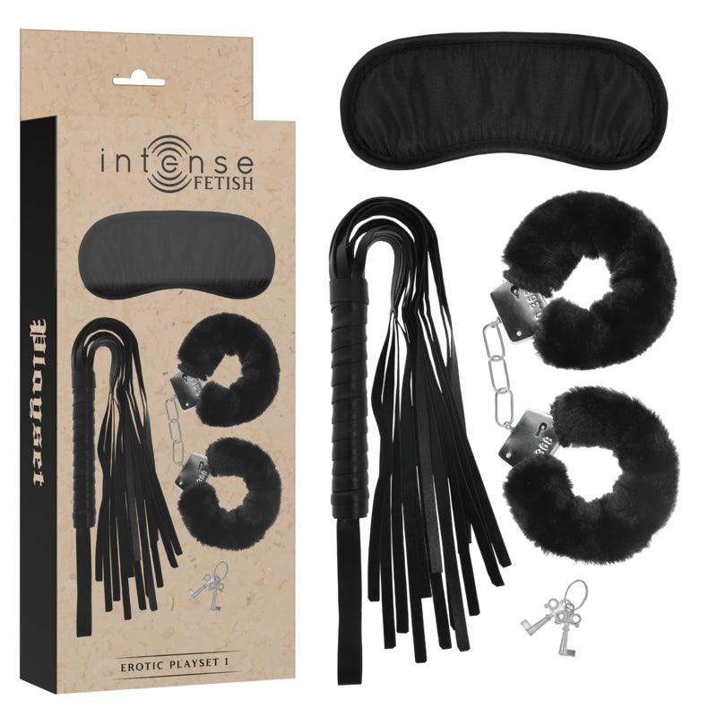 INTENSE FETISH PLAYSET ERoTICO 1 COM ALGEMAS MaSCARA CEGA E FLOGGER