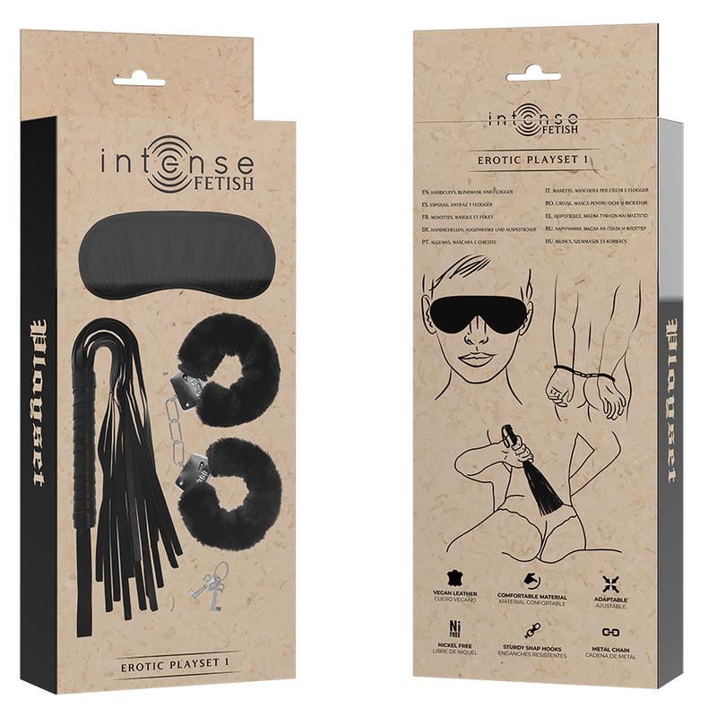 INTENSE FETISH PLAYSET ERoTICO 1 COM ALGEMAS MaSCARA CEGA E FLOGGER