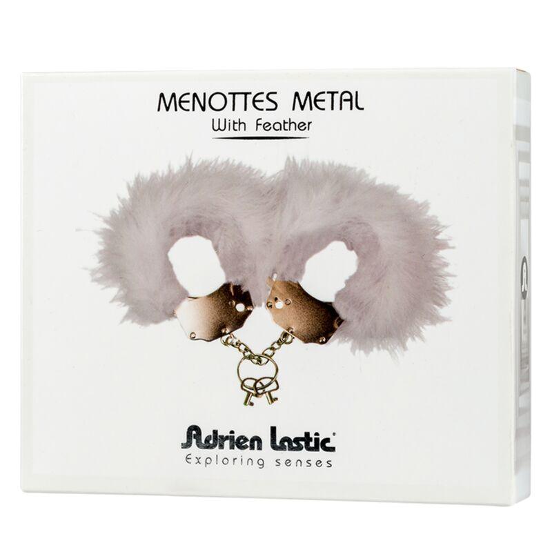 ADRIEN LASTIC ALGEMAS DE METAL COM PENAS BRANCAS